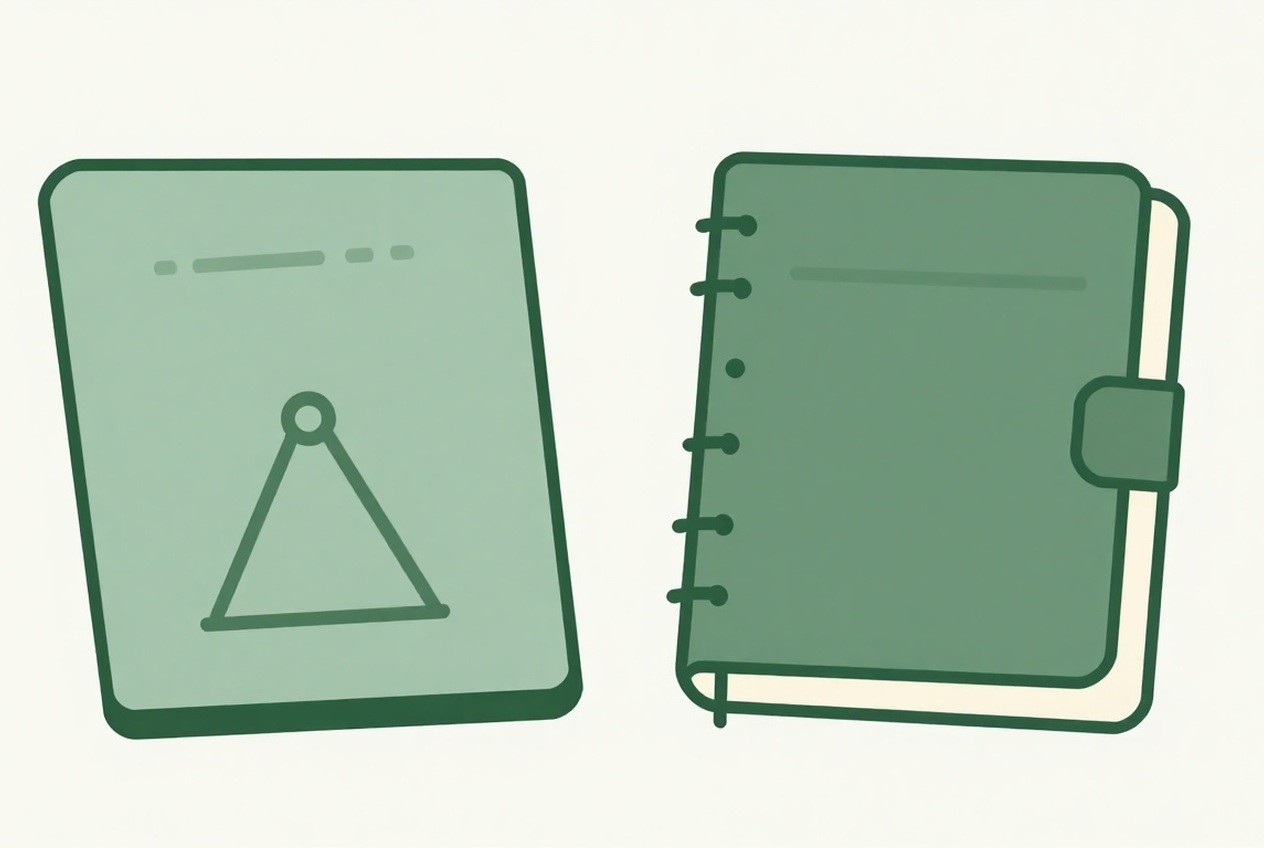 Two planning tools compared on a balance scale